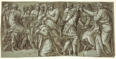 The Family of Darius before Alexander and a Scene with Prisoners; from the Facade of the Palazzo Milesi by after Polidoro da Caravaggio