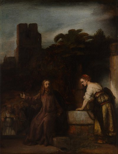 Christ and the Woman of Samaria by after Rembrandt van Rijn