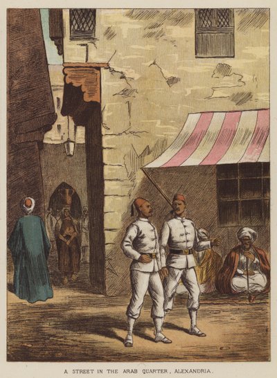 A street in the Arab quarter, Alexandria by after Richard Simkin