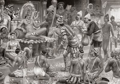 Pulakeshin II, the Chalukya, receiving envoys from Persia at Badami, from Hutchinson