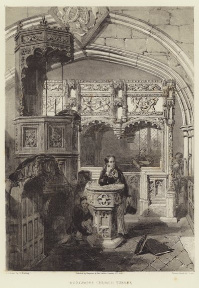 Boxgrove Church, Sussex by Samuel (after) Prout