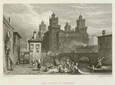 The Castle of Ferrara by Samuel (after) Prout