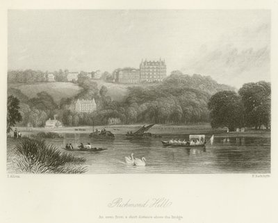 Richmond Hill, as Seen from a Short Distance Above the Bridge by after Thomas Allom