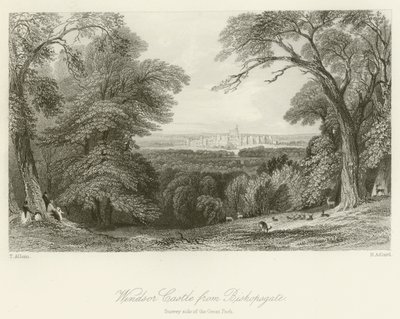 Windsor Castle from Bishopsgate, Surrey Side of the Great Park by after Thomas Allom