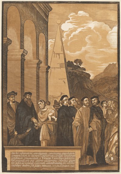 Presentation of the Virgin in the Temple (Left Panel) by after Titian John Baptist Jackson