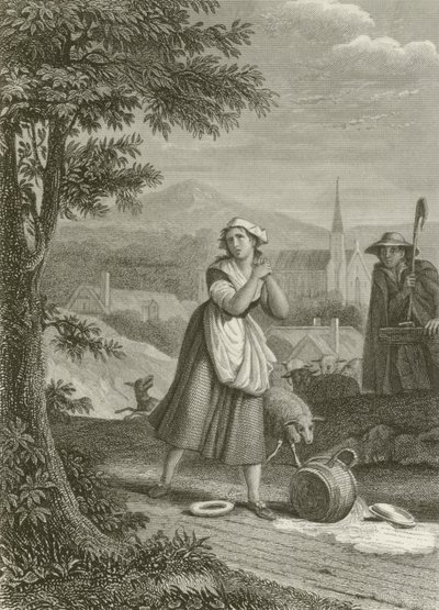 The Milkmaid and the Pot of Milk by after Tony Johannot
