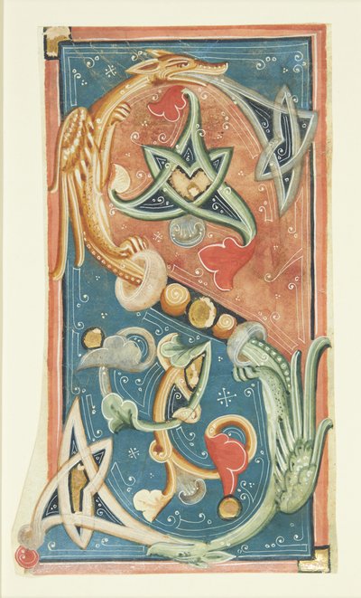 Ornamented Initial S, Partially Formed as Dragons by after Ubekendt