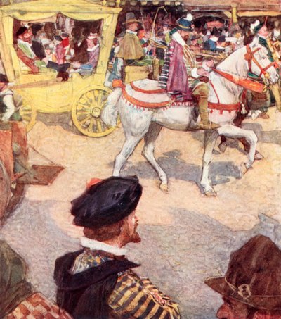 Shakespeare Admiring the Fine Horses in Cheapside, London by after William Hatherell