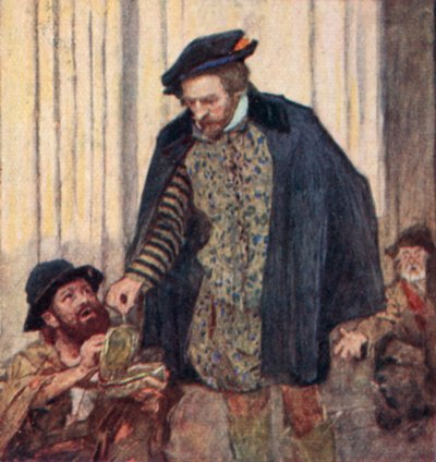 Shakespeare Giving a Penny to a Beggar by after William Hatherell