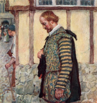 Shakespeare Removing His Hat as He Hears the Sound of a Passing Bell by after William Hatherell