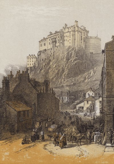 Edinburgh Castle, from the Grassmarket by after William Leighton Leitch