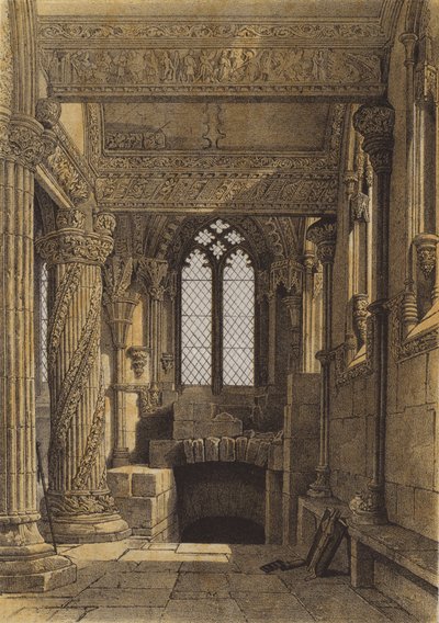 The Prentice Pillar, Roslin Chapel by after William Leighton Leitch