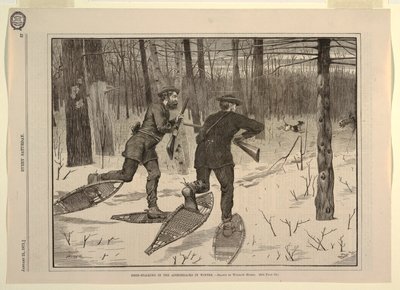 Deer-Stalking in the Adirondacks in Winter, from Every Saturday, January 21, 1871, p. 57 by after Winslow Homer
