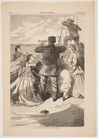 The Approach of the British Pirate Alabama by after Winslow Homer