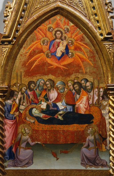 Altarpiece with scenes of Virgin: dormition by also Manfredi de Battilori Bartolo di Fredi