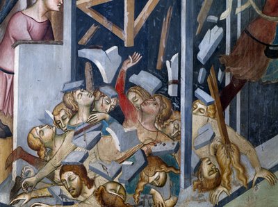 Fall of the House of Job, Scene from the Stories of the Old Testament by also Manfredi de Battilori Bartolo di Fredi