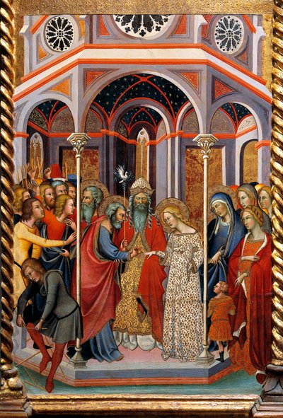 Marriage of Virgin (detail) by also Manfredi de Battilori Bartolo di Fredi
