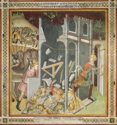 The Destruction of the House of Job and the Theft of his Herd by the Sabians by also Manfredi de Battilori Bartolo di Fredi