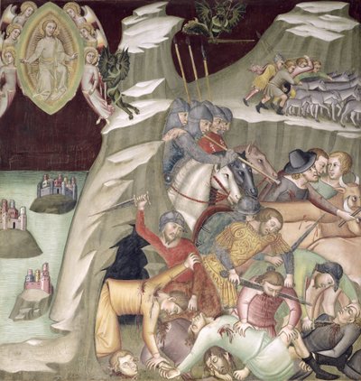 The Massacre of the Servants and Herdsmen of Job by also Manfredi de Battilori Bartolo di Fredi