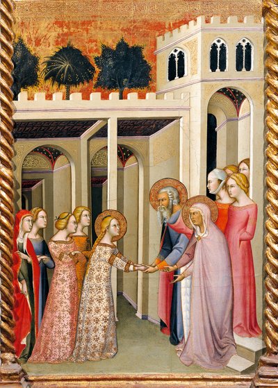 Virgin Mary with St Joachim and St Anne (detail) by also Manfredi de Battilori Bartolo di Fredi