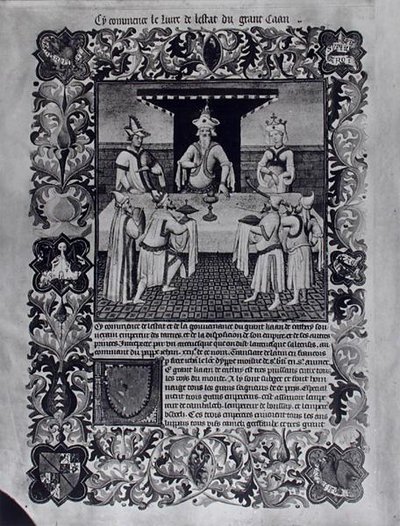 The Great Khans feast, from Livre des Merveilles du Monde, c.1410-12 by and workshop Boucicaut Master