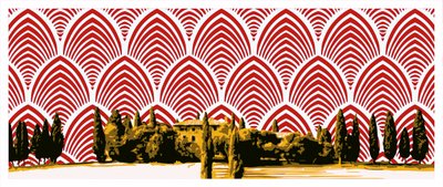 Art Deco Tuscan Landscape by andrea de ranieri