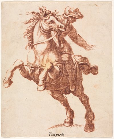 Rearing Horse and Rider by attributed to Antonio Tempesta