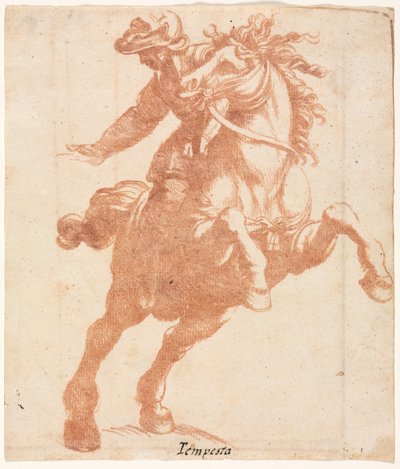 Rearing Horse and Rider by attributed to Antonio Tempesta