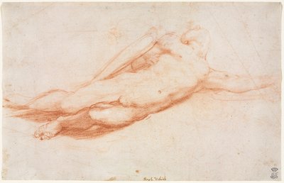 Study of a Fallen Soldier (possibly the Conversion of Saul) (recto) by attributed to Correggio