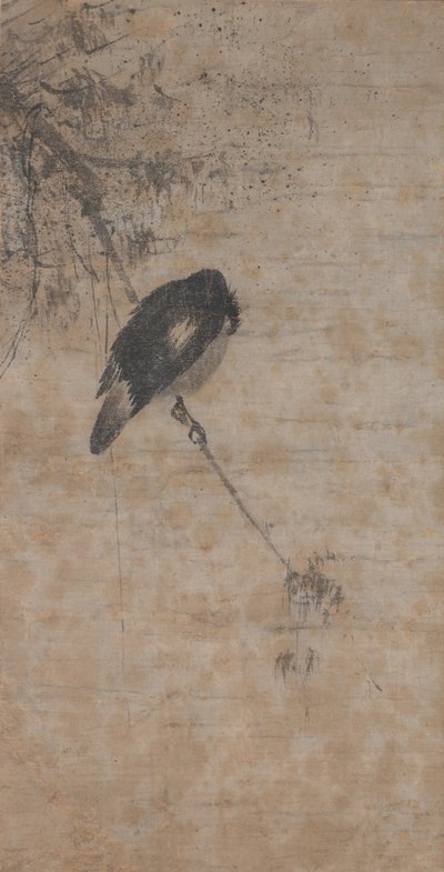 Willow and Magpie by attributed to Fachang Muqi