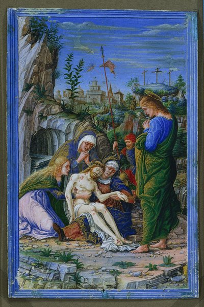Single Leaf from a Book of Hours: Pieta by attributed to Francesco dai Libri