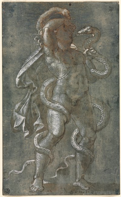 Man Entwined by Two Snakes by attributed to Giovanni Antonio da Pordenone