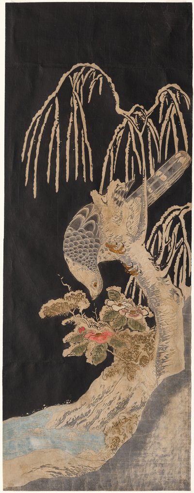 Falcon on a Willow by attributed to Isoda Koryūsai