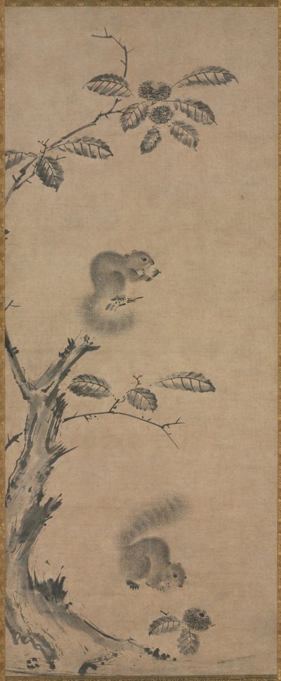 Squirrels on the Chestnut Tree by attributed to Louis Philippe Mouchy