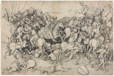 The Battle of St. James the Greater at Clavijo by attributed to Martin Schongauer