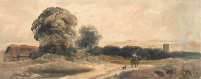 A Country Road with Traveller on Horseback by attributed to Peter DeWint