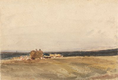 A Haywagon in an Open Landscape by attributed to Peter DeWint