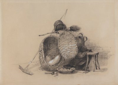 Still Life with Rake by attributed to Peter DeWint