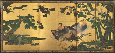 Phoenixes and Paulownia by attributed to Tosa Mitsuyoshi