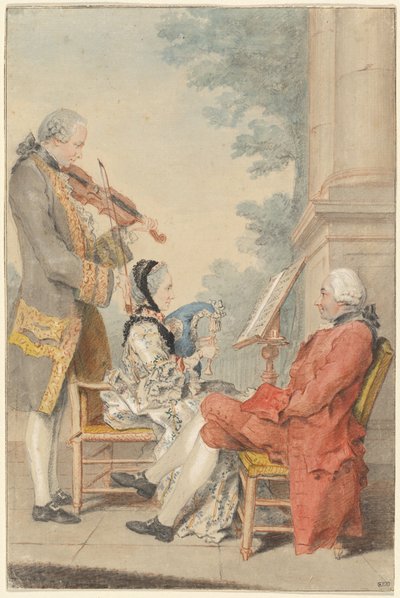Monsieur and Madame Blizet with Monsieur Le Roy the Actor by called Carmontelle Louis de Carrogis