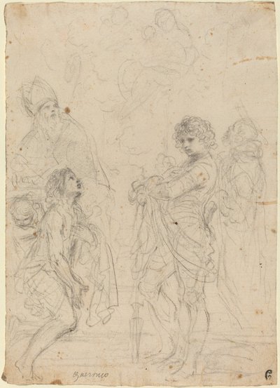 Madonna and Child with Saints Gimignano, John the Baptist, George and Peter Martyr by called Guercino Giovanni Francesco Barbieri