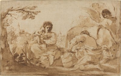 The Rest on the Flight into Egypt by called Guercino Giovanni Francesco Barbieri