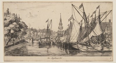 The Apple Market, from Views of Amsterdam by called Zeeman Reinier Nooms