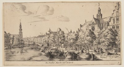 The Northern Market with the Church, from Views of Amsterdam by called Zeeman Reinier Nooms