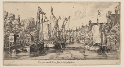 The Ferry of the Outer Shooting Boats, from Views of Amsterdam by called Zeeman Reinier Nooms
