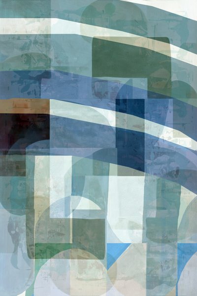Abstract Blue Green Layers by cartissi