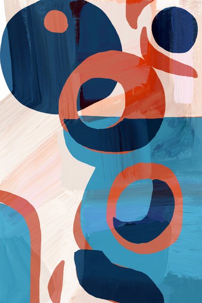 Abstract Blue Orange Shapes by cartissi