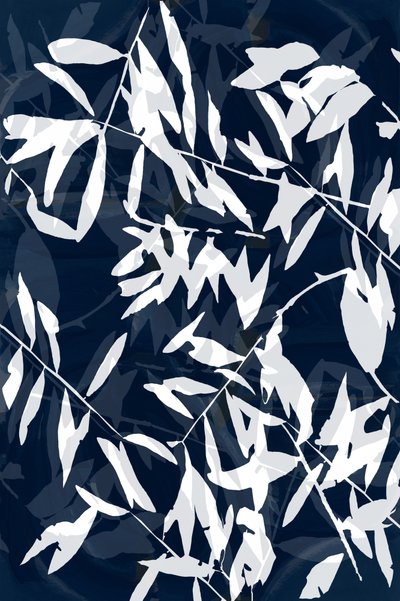 Abstract Navy Leaves by cartissi