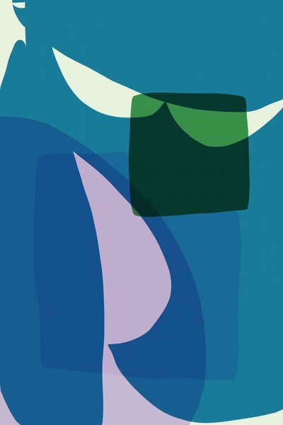 Blue Green Abstract Layers by cartissi