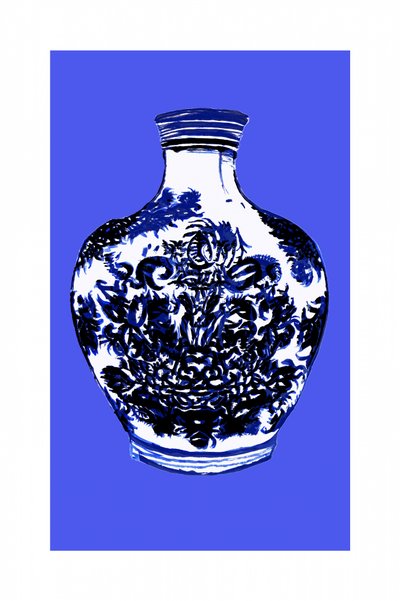 Blue and White Vase by cartissi